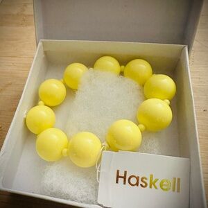 Haskell_Yellow Beaded Stretch Bracelet